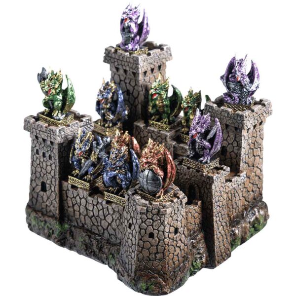 Dragons and Castle Statue Set