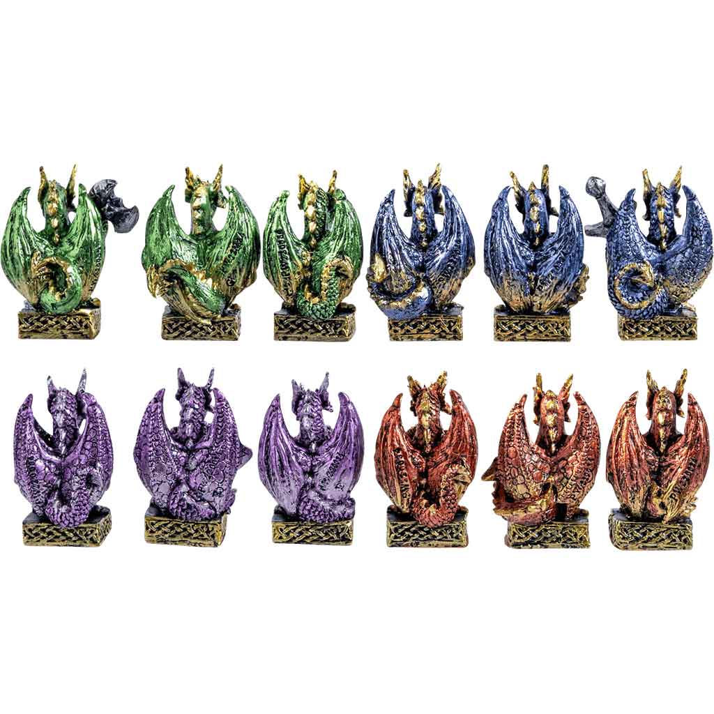 Mini Warrior Dragons Statue Set