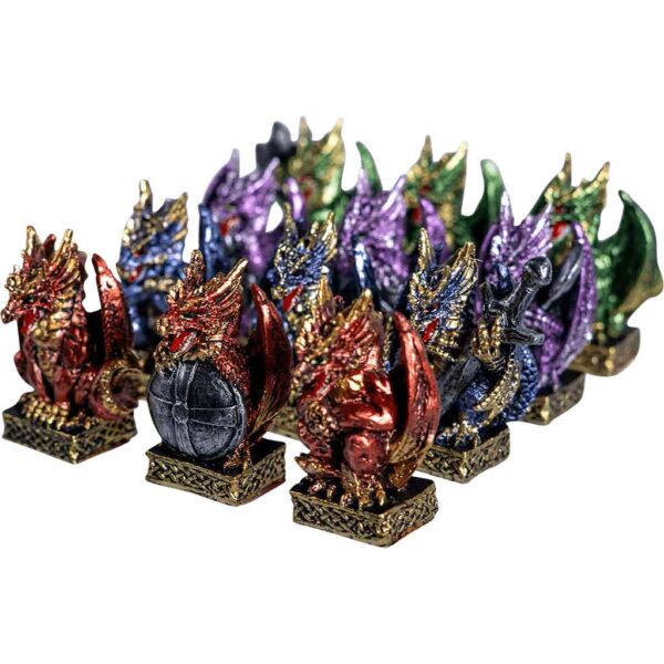 Mini Warrior Dragons Statue Set