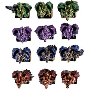 Mini Warrior Dragons Statue Set