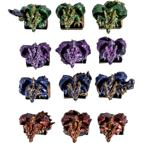 Mini Warrior Dragons Statue Set