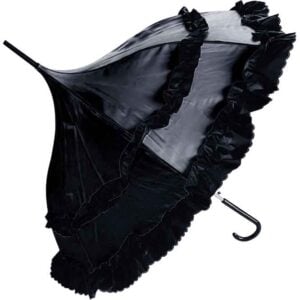 Black Satin Automatic Gothic Umbrella