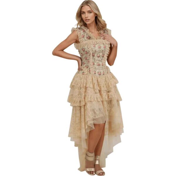 Melrose Floral Satin Corset Dress