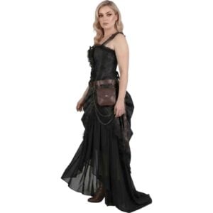 Midnight Black Steampunk Corset Dress