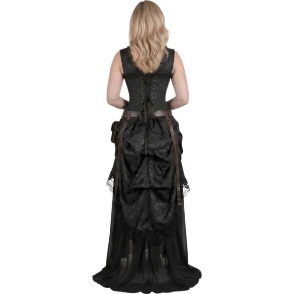 Midnight Black Steampunk Corset Dress
