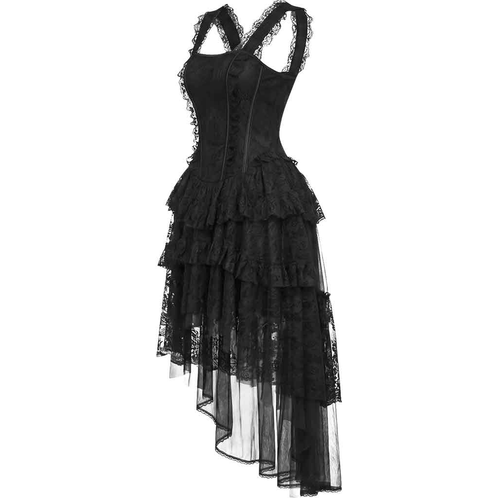 Black Gothic High-Low Corset Dress