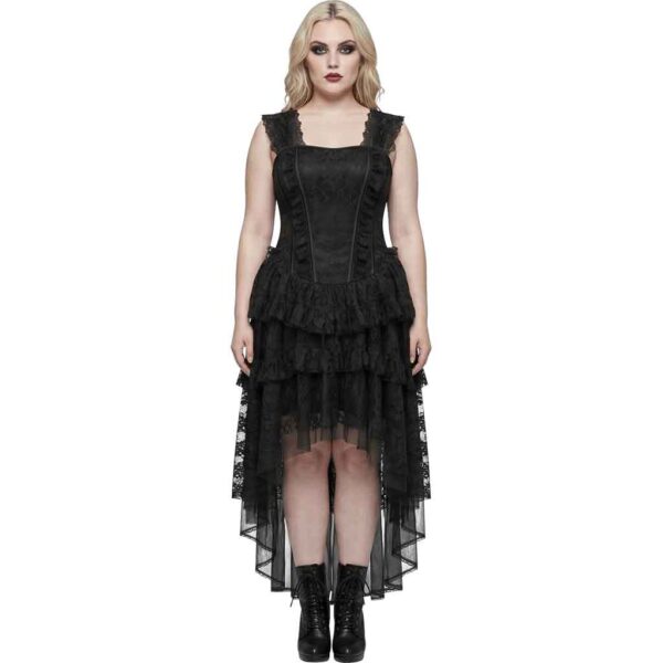 Black Gothic High-Low Corset Dress